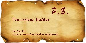 Paczolay Beáta névjegykártya