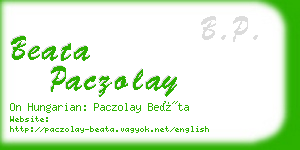 beata paczolay business card
